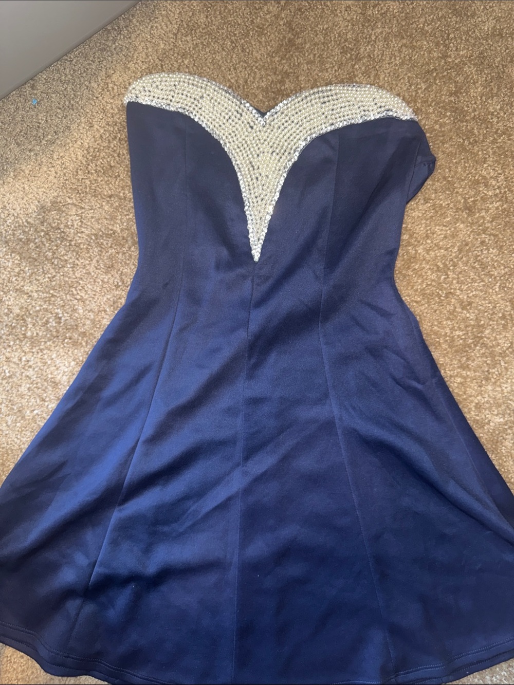 Charlotte Russe Strapless Navy Blue Dress